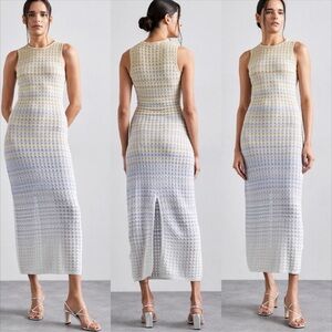 Sandro Zade Pointelle Knit Maxi Dress